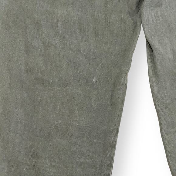 American Eagle Army Green Linen Blend Cargo Pants Womens 4 Distressed Grunge - Picture 10 of 15